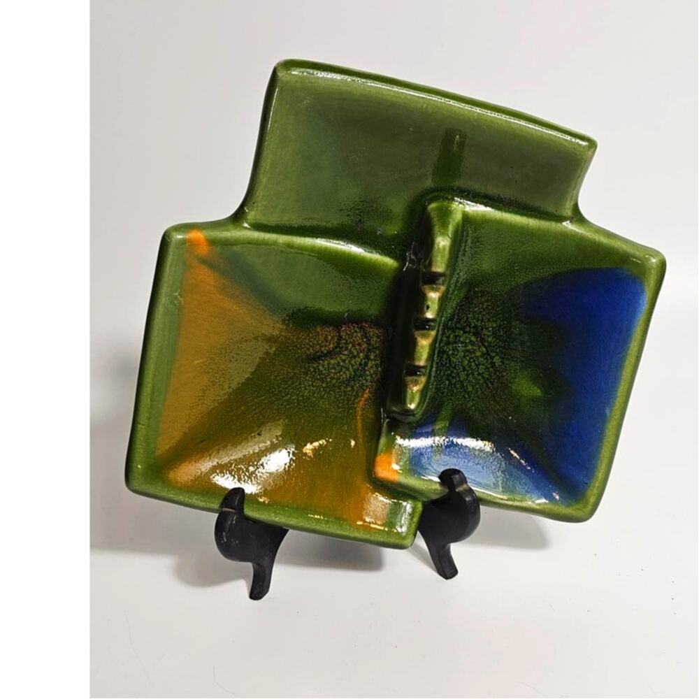Vintage California USA Abstract ashtray / catchall Blue-Green-Orange MCM